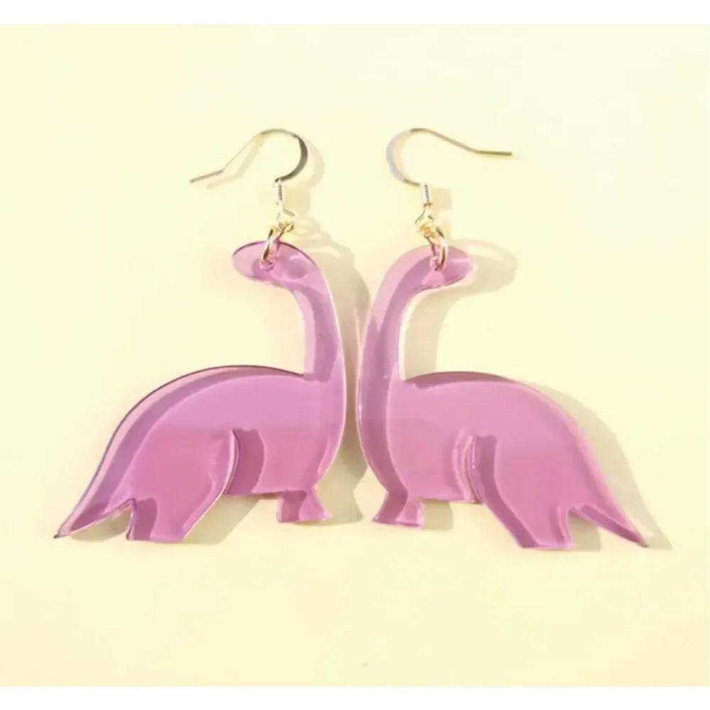 Purple Dinosaur Earrings